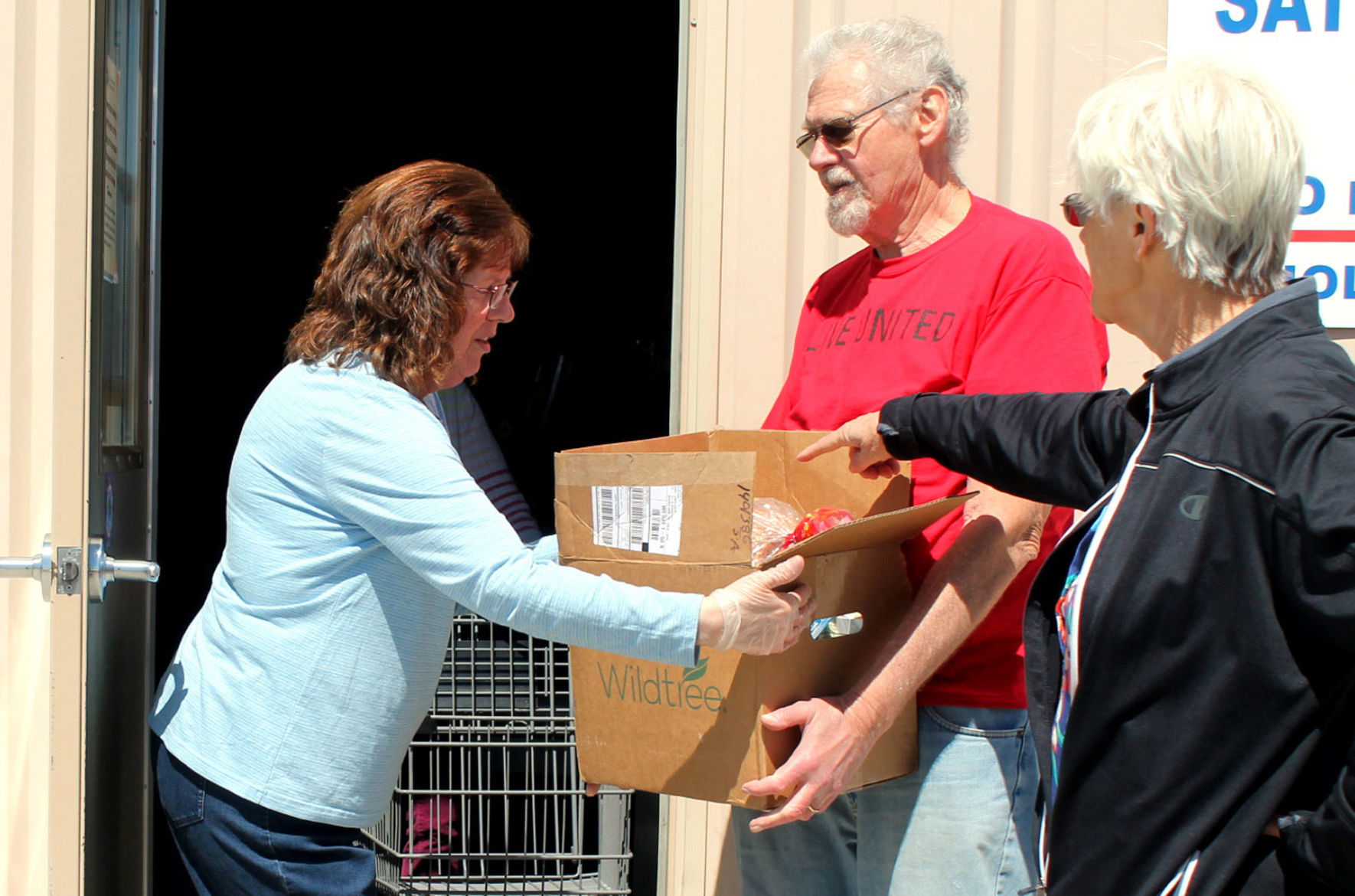 Dropping off donations
